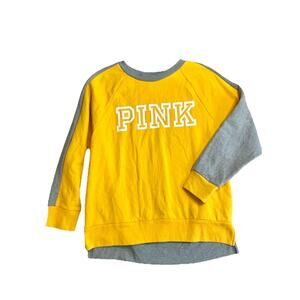Pink Victoria’s Secret Women’s Large Golden Glow Logo Crew Sweatshirt VS Graphic
